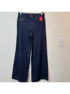 Spanx Wide Leg Pull On Jeans Women’s Size XL High Rise Stretch Back Pocket New